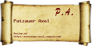 Patzauer Axel névjegykártya
